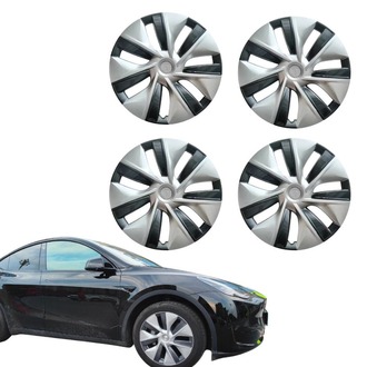 Model Y TWIN Simetri Jant Kapağı Seti 19 İnç, Gümüş ve Koyu Gri Renk