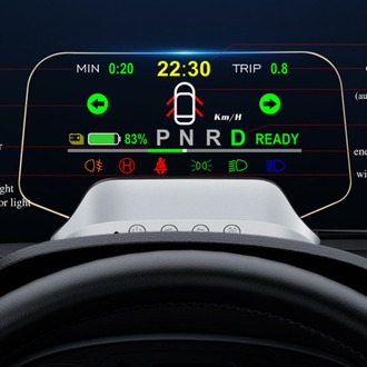 Tesla Model Y Model 3 Çoklu Fonksiyonları Gösteren Çift Sistemli Ekran Göstergesi, HUD, GRİ