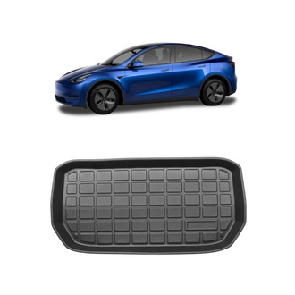 Tesla Model Y Ön Bagaj Havuzlu Kauçuk Paspası, Kabartma Desenli, Siyah Renk