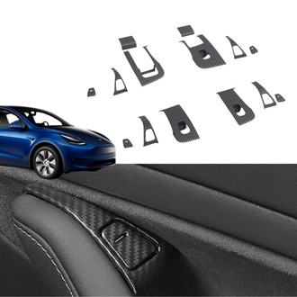 Tesla Model Y/Model 3 Ön ve Arka Kapılar Dekoratif Kaplama Set, 14 Adet Set, Karbon Mat Siyah Renk