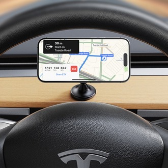 Tesla Model Y/Model 3 MagSafe Cep Telefonu Tutucu ve Kablosuz Şarj Edici, Mıknatıslı, Siyah Renk