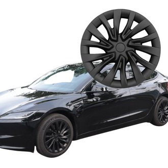 Tesla Model 3 SOUL Jant Kapağı Seti 18 İnç, Mat Siyah Renk 4 ADET