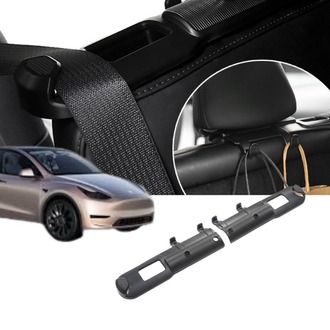 Tesla Model Y / Model 3 Ön Koltuk Emniyet Kemeri Tutucusu ve Asma Aparatı,2 Adet Set, Siyah Renk