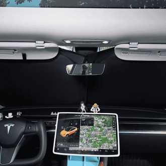 Tesla Model Y UV Korumalı Ön Cam İçin Güneşlik Perdesi, Siyah Renk