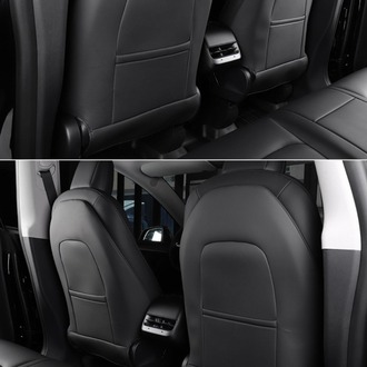 Tesla Model Y / Model 3 Ön Koltuk Arkası Koruyucu Kaplama Sağ ve Sol, 2 Adet Set Siyah Renk