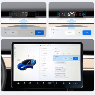 Tesla Model Y/Model 3 Çoklu Fonksiyonu Gösteren Havalandırmaya Takılan Ekran Göstergesi,SİYAH