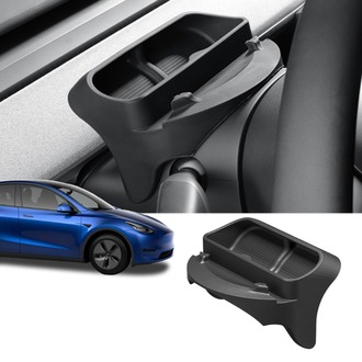 Tesla Model Y / Model 3 Direksiyon Arkasına Takılan Çok Amaçlı Silikon Düzenleyici, Siyah Renk