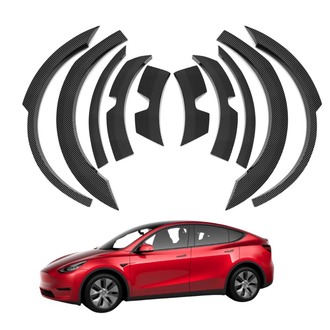 Tesla Model Y Karbon Kaplama Komple Dodik Seti, 10 Adet Set Olarak, Mat Siyah Renk