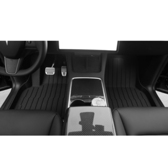 Tesla Model Y Kauçuk Paspas Takımı Ön ve Arka Set Olarak Pirinç Desenli, Siyah Renk