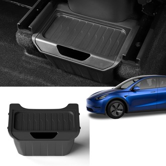 Tesla Model Y Arka Koltuk Altına Takılan Kapaklı Saklama Alanı, Siyah Renk