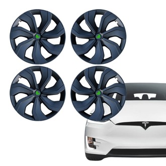 Tesla Model Y KNIFE Simetri Jant Kapağı Seti 19 İnç, Mat Siyah Renk 4 ADET SET