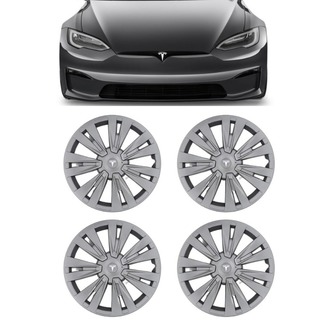 Model Y X PLAID Jant Kapağı Seti 19 İnç, Gri