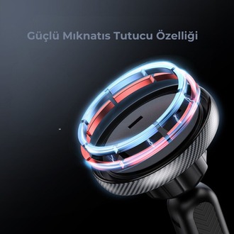 Tesla Model Y/Model 3 MagSafe Cep Telefonu Tutucu ve Kablosuz Şarj Edici, Mıknatıslı, Siyah Renk