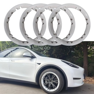 Tesla Model Y Entegre Jant Koruma Halkası Seti 19 İnç, 4 Adet Set Olarak, Beyaz Renk