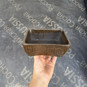 El Yapımı Stoneware Sırlı Seramik Bonsai Saksısı 16 cm