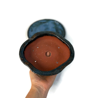 Altlıklı Sırlı Stoneware Seramik Bonsai Saksısı