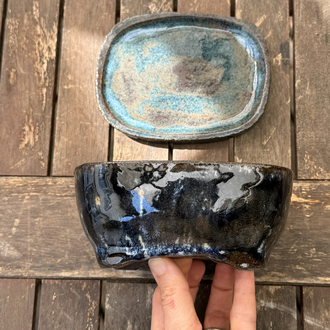 Altlıklı Sırlı Zeyceramics Stoneware Bonsai Saksısı