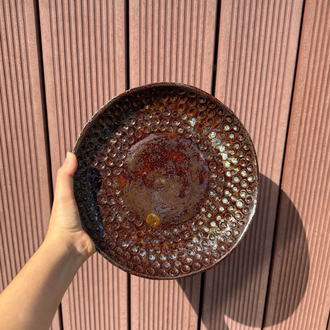 El Yapımı Stoneware Sırlı Seramik Tabak 28 cm