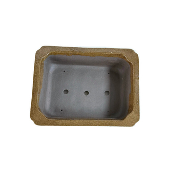 Köşeli Sırlı Stoneware Seramik Bonsai Saksısı