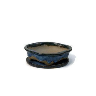 Altlıklı Sırlı Stoneware Seramik Bonsai Saksısı