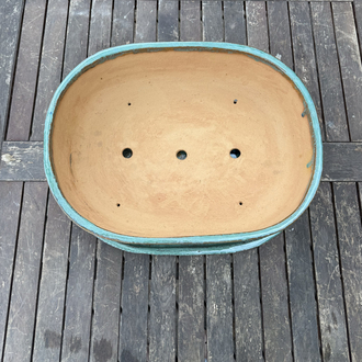Büyük boy Altlıklı Sırlı Stoneware Bonsai Saksısı 45 cm