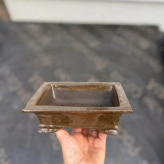 Stoneware Sırlı Seramik Bonsai saksısı 17 cm