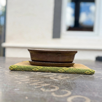 Altlıklı Stoneware Sırlı Seramik Bonsai Saksısı 20 cm