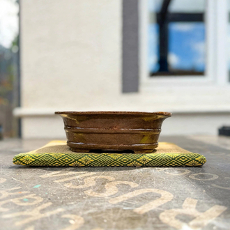 Stoneware Sırlı Seramik Bonsai Saksısı 22 cm