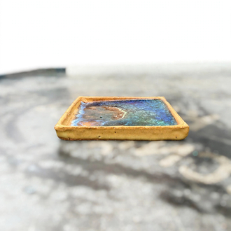 İkili Cam Detaylı Stoneware Seramik Tabak