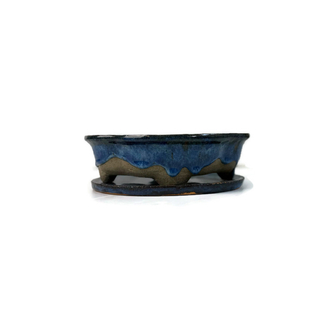 Altlıklı Sırlı Stoneware Seramik Bonsai Saksısı