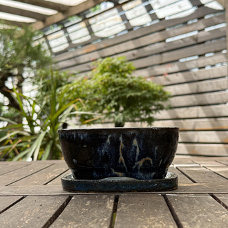 Altlıklı Sırlı Zeyceramics Stoneware Bonsai Saksısı