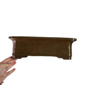 Köşeli Sırlı Stoneware Seramik Bonsai Saksısı