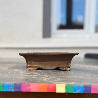 Stoneware Sırlı Seramik Bonsai saksısı 17 cm