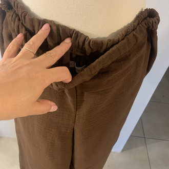 Koyu Kahve Müslin Pantalon