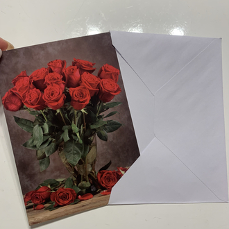 Gül Buketi Zarflı Kartpostal