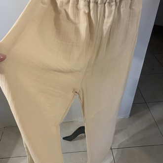 Bej Müslin Pantalon