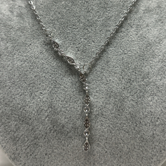 Silver taş ışıltılı Y kolye 