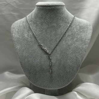 Silver taş ışıltılı Y kolye 