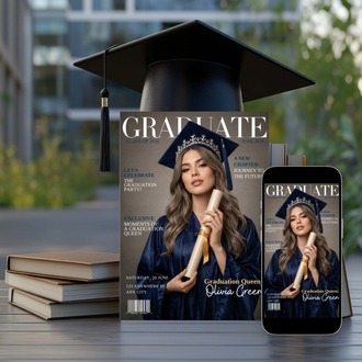 Magazine Style Mezuniyet Davetiyesi