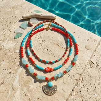 ✨ Summer Layering: 3'lü Etnik Tasarım Kolye Seti