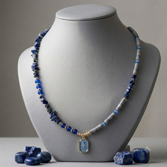 Gece Seması Lapis & Sedef Tasarım Kolye