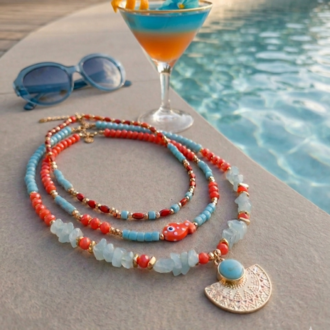 ✨ Summer Layering: 3'lü Etnik Tasarım Kolye Seti