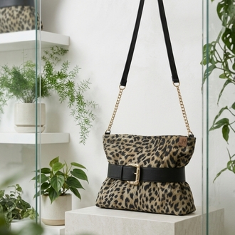 Yeşil leopar, omuz çantası