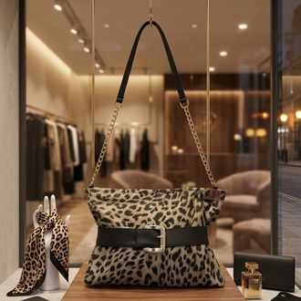 Yeşil leopar, omuz çantası