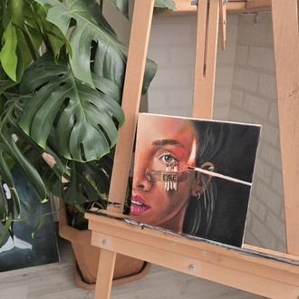  Ateş — 30×30 | Orijinal Yağlı Boya Tablo