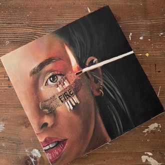  Ateş — 30×30 | Orijinal Yağlı Boya Tablo