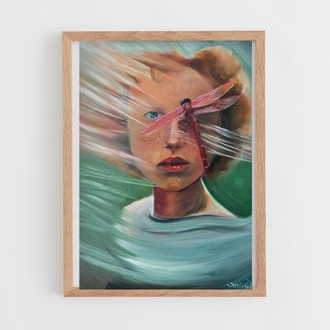 Aramızdaki Mesafe – Yağlı Boya Tablo, 29.5×42 cm, Ahşap Çerçeveli