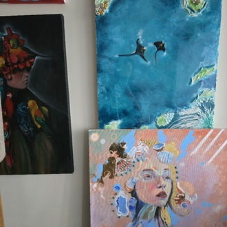 Onun hazinesi— Akrilik, Rolyef ve Altın Varak Tablo | 60×60 cm | Orijinal El Yapımı Sanat