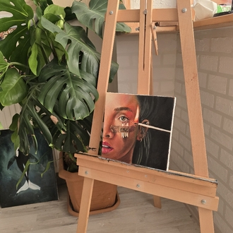  Ateş — 30×30 | Orijinal Yağlı Boya Tablo