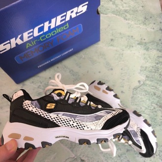 SKECHERS D-LİTES BLACK-LEOPARD